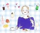 食べ物イラスト、カフェ風おしゃれにお描きします ふんわり雰囲気ある、水彩タッチで印象UPします！ イメージ3