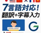 多言語字幕を翻訳＆入力します 外国語字幕をプロ翻訳＆編集（7Premiere Pro） イメージ1