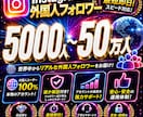 インスタのフォロワー+5000人増加します Instagram+5000人〜50万人増加します イメージ1