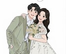 素敵な思い出をシンプルイラストにします 《ウェルカムボードにおすすめ》似顔絵イラスト　結婚式/家族 イメージ1