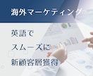海外マーケティングコンサル承ります 英語対応可能。海外顧客層獲得・売上拡大を目指します！ イメージ1