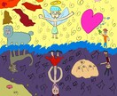 世界に一つだけのデジタルアートを描きます 唯一無二の独特な世界観と色彩のアートをお届けします イメージ2