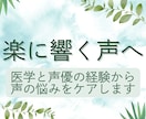 声の専門外来・声優経験を活かし発声改善します 医療×声優経験で一般の方からプロを目指す方まで幅広く対応 イメージ1