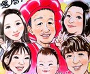 華やか♪上品な誰にでも喜ばれる似顔絵作成します 【元漫画家】が描く似ていて表情豊か嫌味のない作画 イメージ2