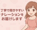 丁寧で聞きやすいナレーションをお届けします はじめての方も安心!丁寧なやりとりと柔軟な対応が強みです! イメージ1