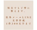 社外メールやLINE文章を短文でも丁寧に整えます 1件300文字まで、丁寧に仕上げます。 イメージ1