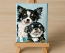 小さな「うちの子」キャンバスアートをお描きします 7×7cmサイズペット似顔絵｜犬・猫・鳥・小動物・爬虫類OK イメージ5