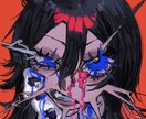 ダークでビビット！個性か強いイラスト作成します アイコン以外にも使用可能です（サイズは正方形のみ） イメージ1