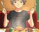 物語のある背景付きのイラストを描きます 線画で構成された背景付きのアニメ塗り風イラスト イメージ2