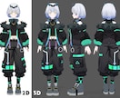 キャラデザから3DモデルのVtuberを制作します 必見！修正無制限！終身アフターサポート！VRchat対応可！ イメージ3