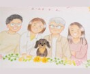 色鉛筆で家族やペットの似顔絵お描きします 背景基本無料&下書き修正何回でも◎原画とデータどちらも納品！ イメージ9