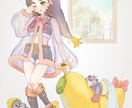 1枚絵のイラスト描きます SNSアイコンやサムネ、ギフトなどに！女の子と動物得意です！ イメージ2