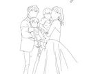 限定価格！大切なお写真で韓国風イラストを描きます ウェルカムボードに最適！韓国風おしゃれ線画似顔絵｜ イメージ1