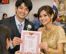 日本人とタイ人の入籍に関するご相談にのります 入籍の手続きを全部自分でした経験者が直接アドバイスします イメージ2