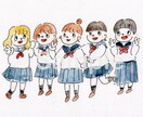 全身）ゆるくてかわいい雰囲気似顔絵を描きます ♡写真をもとに描くので思い出づくりやプレゼントにもおすすめ！ イメージ1