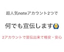 超人気noteアカウント2つを使用して宣伝します 今、流行りのnoteブログで安心のWアカウント宣伝をします イメージ1