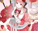 少女メインのラブリーなイラスト制作します 背景アリ対応可◎小物多めのごちゃっとしたイラストなど！ イメージ4
