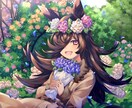 背景付きキャラクターイラストを制作致します 幅広く使用出来るキャラクターイラストを作成します。 イメージ4