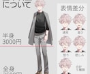 ゲームやTRPGで使える立ち絵をお描きします 全身立ち絵から表情差分・ポーズ差分までOK！ イメージ2