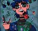 商用 大歓迎! ポップでパンクなイラストを描きます MV用静止画、グッズ、観賞用などオリジナルイラスト！！ イメージ3