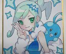 色紙に目を惹くイラスト制作します 色紙でお手元に可愛いをお届けします♪ イメージ3