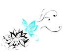 繊細なデザインもします 蓮と蝶々、スピリチュアルでは芸術性の高い方が好まれる花 イメージ1