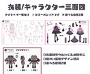 衣装デザインの提出に最適！三面図描きます 個人利用◎｜細かい装飾対応｜商用利用込み イメージ1