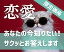 今聞きたい【当日回答】彼の気持ち♥サクッと占います ご質問おひとつ、サクッと鑑定いたします♥深掘りは別メニューへ イメージ3