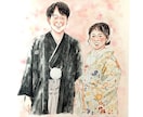 手描きの温かい似顔絵を水彩でお描きします 還暦祝いや米寿祝い、ウェディングにおすすめです(A4サイズ) イメージ3