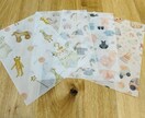 透け感が可愛いペーパーセットをお届けします ラッピング・手帳・背景に＊やさしい色柄ペーパー【５枚セット】 イメージ3