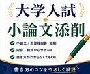大学講師が大学受験の小論文・志望理由書を添削します 構成から丁寧に｜初心者にもやさしく小論文の書き方を指導します イメージ1