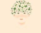 お好きな花を使った可愛らしい似顔絵を作成します 他にはないおしゃれで可愛らしい似顔絵をお描きします イメージ3