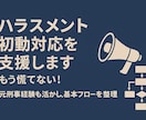 ハラスメント初動対応を支援します もう慌てない！ 元刑事経験も活かし基本フローを整理しました。 イメージ1