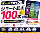 テーマを送るだけで短い動画をまとめて制作します 初回30本お試し価格！テンプレート作成費込み！ イメージ1