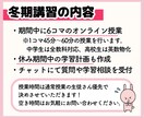 中学生の冬期講習！プロ講師が楽しく勉強を教えます オンライン授業6コマ＋学習計画の作成＋チャットで質問対応◎ イメージ2