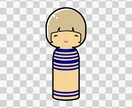 こけし風の似顔絵イラスト描きます SNSやブログのアイコン、挿絵にピッタリなシンプルイラスト イメージ7