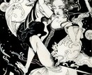 繊細な線描でクオリティの高い一枚絵を制作します ペン画、カラー、データ納品対応 イメージ4
