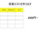 指定条件で高品質な営業リストを作成します 地域×業種で抽出！　すぐ使える営業リスト イメージ1