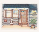 お店の外観お描きます ／色鉛筆で雰囲気のあるイラストにします イメージ1