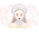 フェミニンな似顔絵アイコン作成します SNS、アイコン、ブログ、名刺等に☆ イメージ3