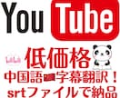 1分1000円〜★YouTube字幕を翻訳します 低価格！中国語翻訳ネイティブ！srtファイルで納品 イメージ1