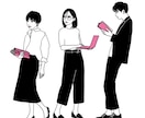 シンプルな線画★お洒落な人物などのイラスト描きます SNSアイコン、Web広告、グッズなどのオリジナルイラスト イメージ9