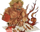 龍、妖怪、鬼、鳳凰、迫力ある和風イラストを描きます 日本画 御朱印 ラベル 浮世絵 鬼 グッズ 看板　ジャケット イメージ6