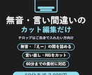 無音・言い間違いのカット編集だけします テロップは自分で入れたい方向けのカット代行です イメージ1