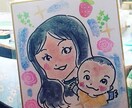 家族の記念　プレゼント用の似顔絵を描きます やさしい雰囲気　あなただけのオリジナル　SNSにも使用可 イメージ1
