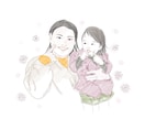 写真を元にお洒落な似顔絵イラストを描きます ふわふわした鉛筆画で、優しい雰囲気を演出します イメージ2
