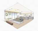 手描きの内観パースを作成いたします 建築士ママが間取りを読み取って理想の暮らしをイメージ化！ イメージ2