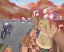 空気感や色彩を意識した背景込みのイラストを描きます 個性的なキャラで迫力のある構図のイラストを制作します。 イメージ3
