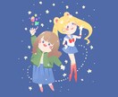 アイコンにもGOOD！ほんわかイラスト描きます すきな色・物・ペットと一緒にあなたをほんわかイラストに♪ イメージ2