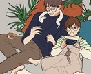 お写真を元にナチュラル＆シンプルな似顔絵描きます 5000円で2人お描きします！ イメージ1